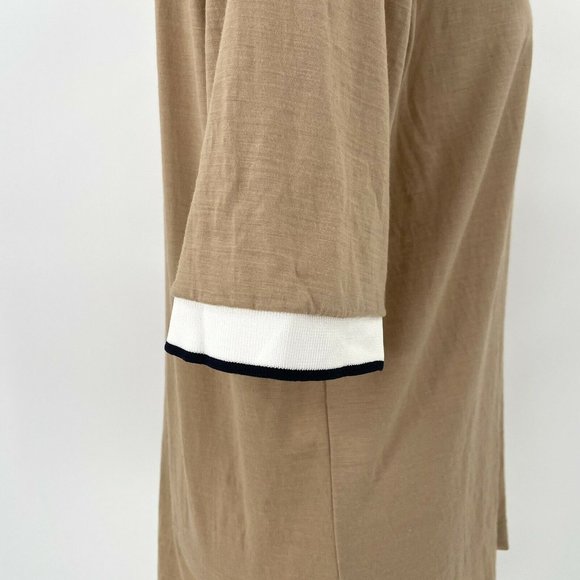 ARKET Merino Wool T Shirt Top Short Sleeve Beige Brown size Medium - Picture 4 of 11